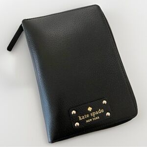 Kate Spade New York Wellesley Zip-Around Personal Planner Black Leather 6 Rings
